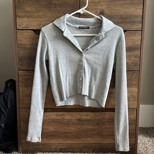 NWOT brandy melville grey pollo style long sleeve